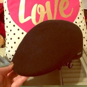 Black suede duckbill hat